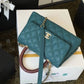 ChanelMedium Flap Bag With Top Handle Teal For Women, Women’s Handbags, Shoulder And Crossbody Bags 9in/23cm A92990