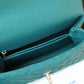 ChanelMedium Flap Bag With Top Handle Teal For Women, Women’s Handbags, Shoulder And Crossbody Bags 9in/23cm A92990