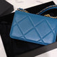 CHL 19 WOC Flap Bag 20cm Goatskin Leather Spring/Summer Act 1 Collection, Blue