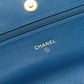 CHL 19 WOC Flap Bag 20cm Goatskin Leather Spring/Summer Act 1 Collection, Blue