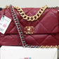 CHL 19 Handbag 26cm Bordeaux For Women AS1160
