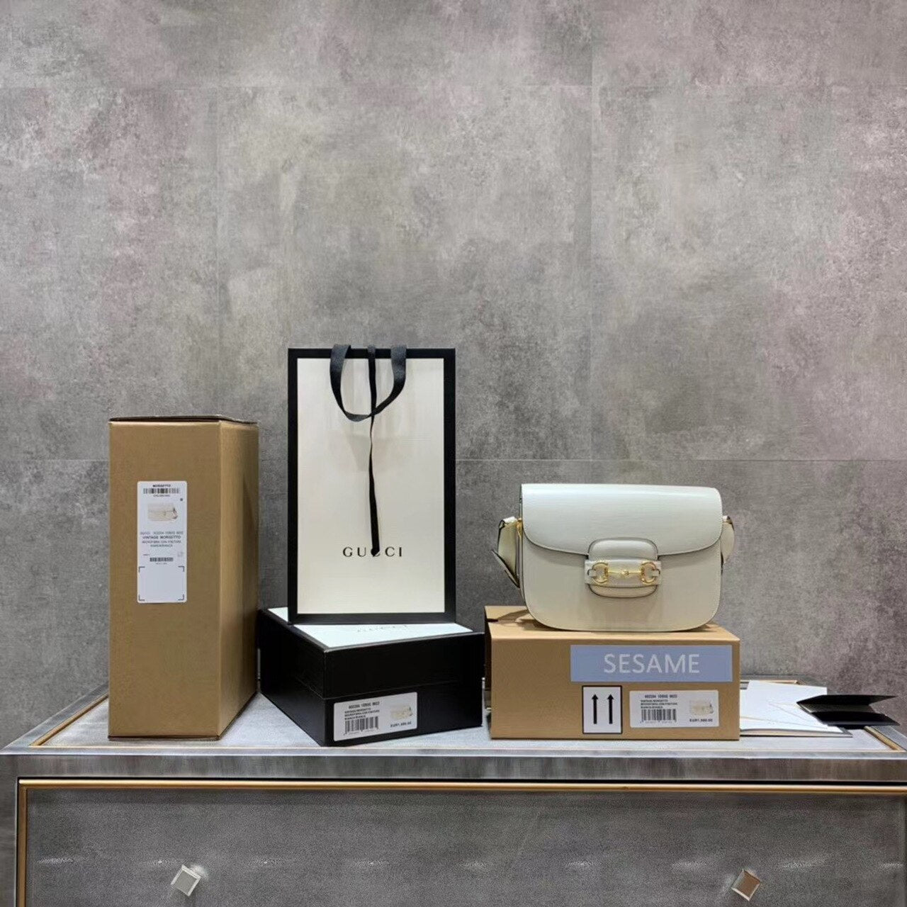 gg Horsebit 1955 Shoulder Bag White For Women 9.8in/25cm gg ‎602204 1DB0G 9022