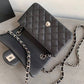 ChanelSmall Classic Handbag Rose Gold Toned Hardware Black For Women, Women&#8217;s Bags, Shoulder and Crossbody Bags 7.8in/20cm A01113