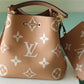 LV NeoNoe MM Monogram Empreinte Arizona Beige / Cream For Women, Women’s Handbags 10.2in/26cm LV M45808