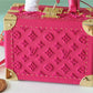 LV Valisette Tresor Monogram Empreinte Pink For Women, Women’s Bags, Shoulder And Crossbody Bags 9.4in/24cm LV