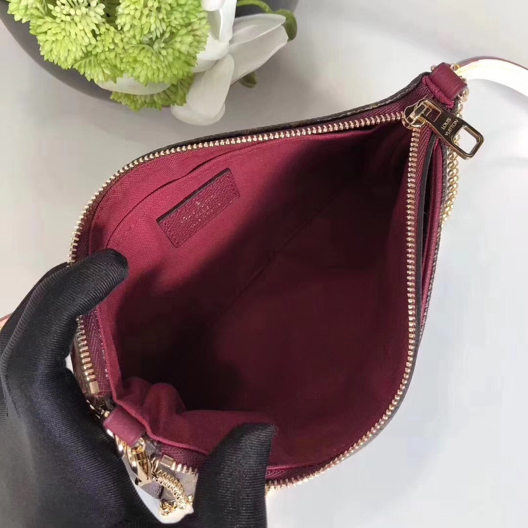 LV Pallas Clutch Monogram Canvas Burgundy For Women, WoHandbag, Shoulder And Crossbody Bags 8.3in/21cm LV M41639