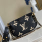 LV Multi Pochette Accessoires Monogram Empreinte Black/Cream For Women, Women’s Handbags, Shoulder And Crossbody Bags 9.8in/25cm LV M45777