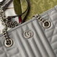 gg Marmont Small Tote Bag Dark Grey Matelassé For Women 10in/26.5cm 681483 UM8BN 1711