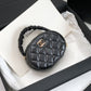 ChanelVanity Case Shiny Gold Black Bag For Women 9.5cm/3.7in