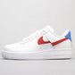 BL - AF1 White red blue snake pattern
