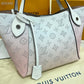 LV Hina PM Bag 22cm Mahina Calfskin Leather Spring/Summer Collection M57858 Gradient Pink