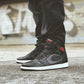BL - AJ1 black and red silk