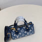 LV Nano Speedy Monogram Jacquard Denim Blue For Women, WoBags 6.3in/16cm LV M81168