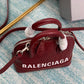 Balen Ville Mini Handbag In Dark Red, For Women,  Bags 4.7in/12cm