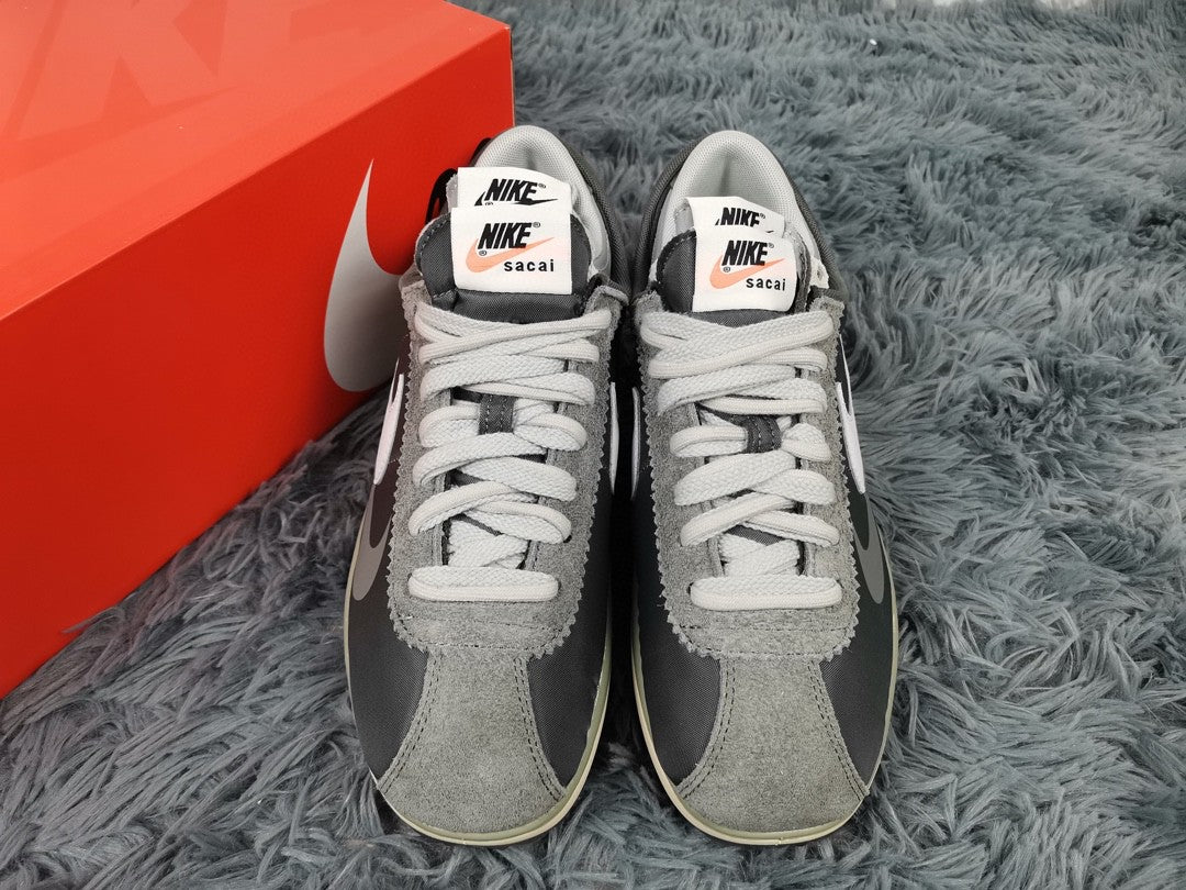 NIKE X SACAI Zoom Cortez 4.0 Black Dark Grey For Men DQ0581-001