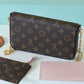 LV Pochette Felicie Monogram Canvas Fuchsia Pink For Women,  Shoulder And Crossbody Bags 21cm/8.3in LV M61276