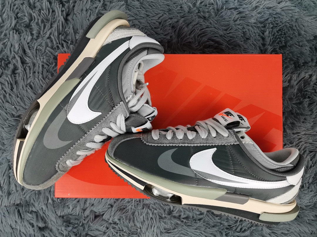 NIKE X SACAI Zoom Cortez 4.0 Black Dark Grey For Men DQ0581-001