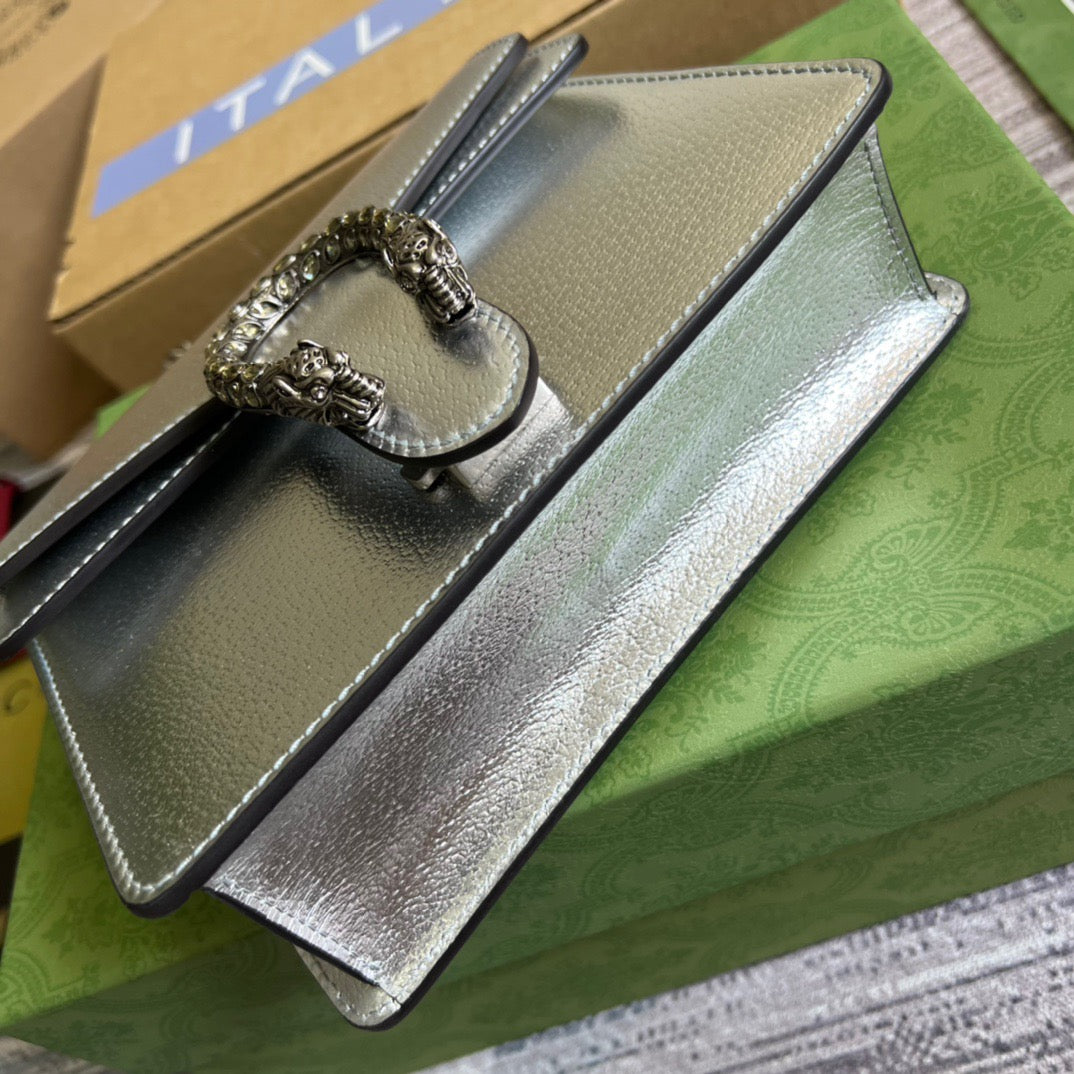 gg Dionysus Super Mini Bag Silver For Women, Women&#8217;s Bags 6.5in/17cm gg 476432 1TRBN 8173