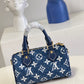 LV Nano Speedy Monogram Jacquard Denim Blue For Women, WoBags 6.3in/16cm LV M81168