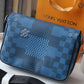LV Studio Messenger Damier Graphite Blue For Men, Bags, Shoulder And Crossbody Bags 9.3in/25.3cm LV N50026