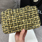 ChanelMini Yellow Tweed Flap Bag For Women 20cm/7.5in