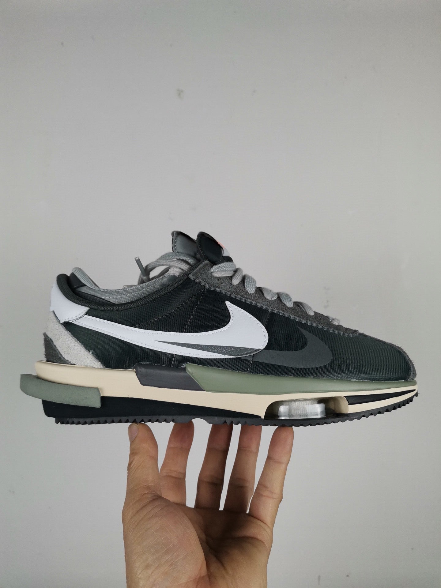 NIKE X SACAI Zoom Cortez 4.0 Black Dark Grey For Men DQ0581-001