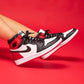 BL - AJ1 red silk black toe