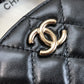 ChanelVanity Case Shiny Gold Black Bag For Women 9.5cm/3.7in