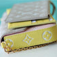 LV Pochette Felicie Monogram Empreinte Pink/ Beige/ Yellow For Women,  Shoulder And Crossbody Bags 21cm/8.3in LV M81359