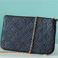 LV Double Zip Pochette Monogram Empreinte Black For Women,  Shoulder and Crossbody Bags 7.9in/20cm LV M68568