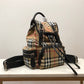 BB Medium Rucksack In Vintage Check Cotton Canvas-Sandy For Women, Bags 13in/33cm