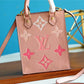 LV Petit Sac Plat Monogram Empreinte Pink For Women, Women’s Handbags, Shoulder And Crossbody Bags 5.5in/14cm LV M80449