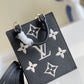 LV Petit Sac Plat Monogram Empreinte Black/Beige For Women, Women’s Handbags, Shoulder And Crossbody Bags 5.5in/14cm LV M81416