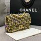 ChanelMini Yellow Tweed Flap Bag For Women 20cm/7.5in