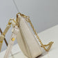LV Easy Pouch On Strap Monogram Empreinte Crème White For Spring, Women’s Handbags, Shoulder Bags 7.5in/19cm LV M81066