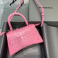 Balen Hourglass Small Handbag In Dark Pink, For Women,  Bags 9in/23cm