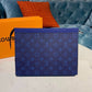 LV Pochette Voyage MM Monogram Eclipse Canvas Pacific Blue For Men, Bags, Travel Bags 10.6in/27cm LV M30423