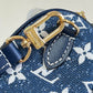 LV Nano Speedy Monogram Jacquard Denim Blue For Women, WoBags 6.3in/16cm LV M81168