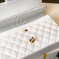 Chanel Classic Medium Flapbag Golden Hardware White 10in/25.5cm