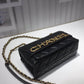 ChanelFront Logo Small Flap Bag Gold Hardware Black For Women, Women&#8217;s Handbags, Shoulder Bags 8.2in/21cmAS1490