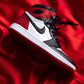 BL - AJ1 red silk black toe