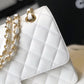 Chanel Classic Medium Flapbag Golden Hardware White 10in/25.5cm