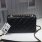 ChanelFront Logo Small Flap Bag Gold Hardware Black For Women, Women&#8217;s Handbags, Shoulder Bags 8.2in/21cmAS1490