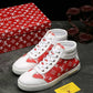 BL - LUV HIgh Top White Red Sneaker