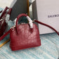Balen Ville Mini Handbag In Dark Red, For Women,  Bags 4.7in/12cm