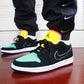 BL - AJ1 Black, blue and yellow stitching