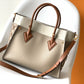 LV On My Side MM Tote Bag Monogram Tufting On Nappa Softy For Women,  Shoulder Bags 12in/31cm Galet Grey LV M53825