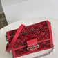 LV Mini Dauphine Bags By Nicolas Ghesquière With Monogram Lace Red For Women 20cm LV M20359