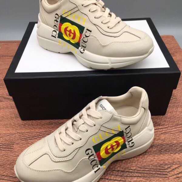 BL-GCI  Ivory Leather Rhyton Square Logo Sneaker 048