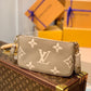 LV Multi Pochette Accessoires Monogram Empreinte Tourterelle Beige/Cream For Women,  Shoulder And Crossbody Bags 9.8in/25cm LV